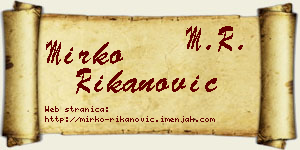 Mirko Rikanović vizit kartica